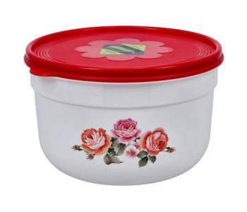 Express Delivery - Royalford RF10870 3 Litre Round Air-tight Storage Bowl - White and Red - ID 119729