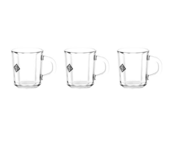 Express Delivery - Royalford RF10290 235ml 3 Piece Glass Mug with Handle - ID 119460