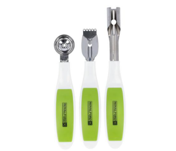 Express Delivery - Royalford RF10776 3 Piece Kitchen Gadget Set - Green and Silver - ID 119710