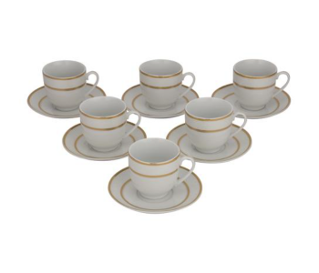 Express Delivery - Royalford RF10553 180ml 12 Piece Tea Cup and Saucer Set - White - ID 119555