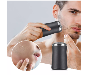 Galaxy Rechargeable Beard Shaver Mini Pocket Size Washable Electric Razor For Men - Black in KSA