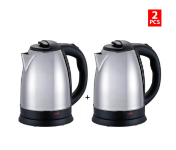 Generic Set Of 2 1.8L Electric Kettle - Black And Silver in KSA