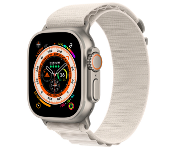 Apple Watch Ultra GPS And Cellular Titanium Case With Starlight Alpine Loop 49mm Band Size Medium in UAE