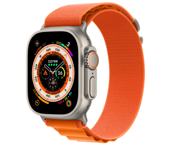 Apple Watch Ultra GPS And Cellular Titanium Case With Orange Alpine Loop 49mm Band Size Small in UAE