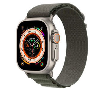 Apple Watch Ultra GPS And Cellular Titanium Case With Green Alpine Loop 49mm Band Size Small in OMAN