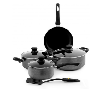 Royalford RF4999 8Pieces Non-Stick Cookware Set - Black in UAE
