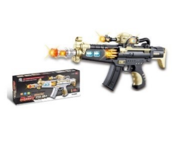 DK1196 Electric Gun With Light And Sound Activity Toy For Kids - Black in KSA