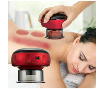 Generic Electric Cup Body Massage Therapy Vacuum Cupping Anti-Cellulite Burning Slimming - Red And Black in UAE