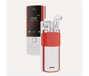 Nokia 5710 XA XpressAudio Keypad Phone With Inbuilt Wireless Earbuds - White in UAE