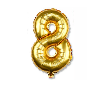 Express Delivery - Number-8 16 Inch Number Aluminum Balloon - Golden - ID 122004