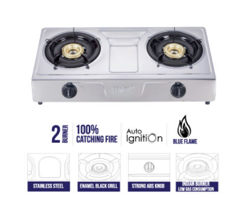 Express Delivery - Sanford SF5221GC C Double Burner Stainless Steel Gas Stove - Silver - ID 121001