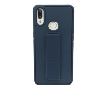 Express Delivery - Magnetic Strap Holder Stand Phone Case for Samsung Galaxy A10S - Navy Blue - ID 122209