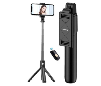 Kakusiga Portable Wireless Remote Control Bluetooth Foldable Mini Tripod Selfie Stick - Black in KSA