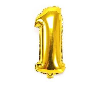 Express Delivery - Number-1 16 Inch Number Aluminum Balloon - Golden - ID 122011
