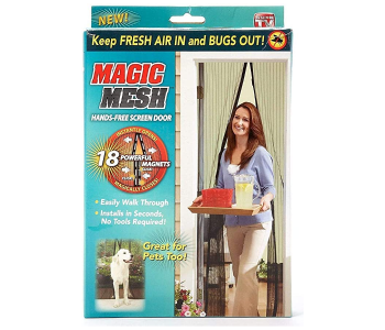 Magic Mesh Screen Net Hands-Free Magnetic Anti Mosquito Bug Home Door Curtain Black in UAE