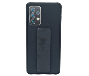 Express Delivery - Magnetic Strap Holder Stand Phone Case for Samsung Galaxy A72 - Black - ID 122203