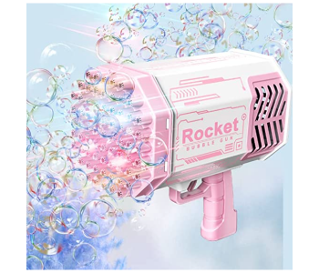 Generic 69 Holes Rocket Launcher Bubble Machine With Colorful Lights-A in UAE