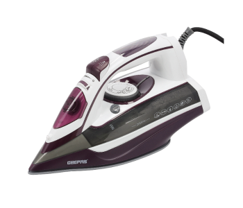 Express Delivery - Geepas GSI24025 400ml Tank 3000Watts Ceramic Steam Iron - White and Purple - ID 121729