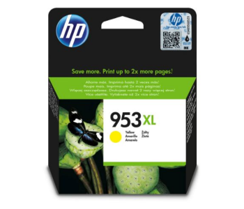 HP F6U18AE 953XL Original Ink Cartridge - Yellow Front View - ID 123476