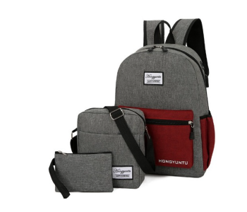 Galaxy Unisex Set Of 3 Pieces Business Laptop Backpack - Grey in KSA