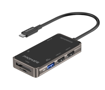 Promate 7-in-1 Multi-Port Adapter USB-C Hub - Black in UAE