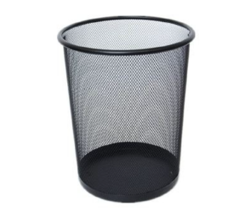 Express Delivery - Metal Medium Size Drum Waste Basket - Black - ID 122861