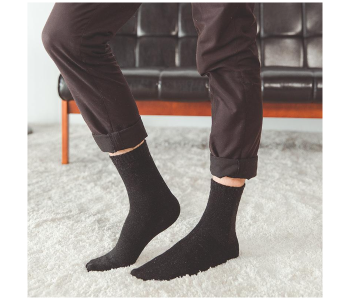 Unisex Winter Keep Warm Knitted Socks - Black in KSA
