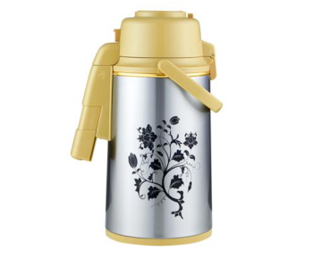 Delcasa DC2343 3 Litre Stainless Steel Airpot Vacuum Flask - Silver And Yellow in UAE