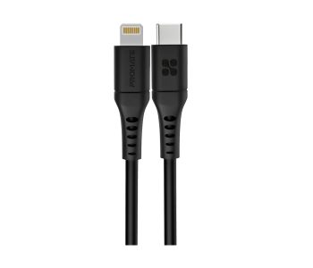 Promate 2 Meter 20Watts Fast Charging USB-C To Lightning Cable - Black in UAE