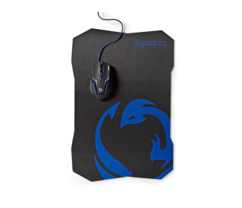 Express Delivery - Nedis GMMP200BK Gaming Mouse and Mouse Pad Set - Black and Blue - ID 123030