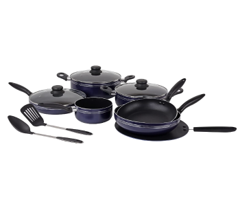 Royalford RF5858 12 Pieces Non Stick Cookware Set - Blue in UAE