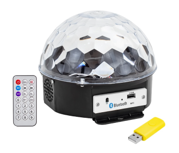 Express Delivery - PR-2839 Mp3 Led Magic Ball Light - Black - ID 123295