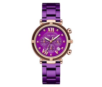 Starry Sky Analog Watch With Stainless Steel Strap For Women - Purple in KSA