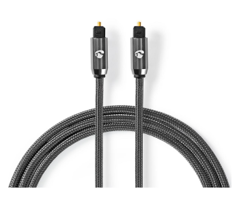 Express Delivery - Nedis CATB25000GY30 3 Meter Optical Audio Cable TosLink Male - Gun Metal Grey - ID 123339