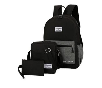 Galaxy Unisex Set Of 3 Pieces Business Laptop Backpack - Black in KSA
