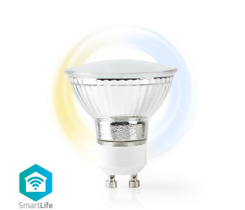 Express Delivery - Nedis WIFILW10CRGU10 Warm to Cool White GU10 WiFi Smart LED Bulb - White - ID 123326