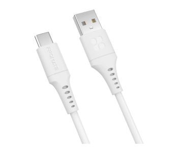 Promate 2Meter Fast-Charging USB-C Cable - White in UAE