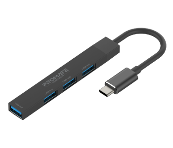 Promate 4-in-1 Type-C USB-C Hub Charge Adapter - Black in UAE