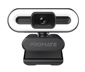Promate Premium Widescreen Noise Reduction Mic Full HD Web Camera With Tripod - Black in OMAN