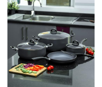 Delcasa DC2282 8 Pieces Ever Noon Granite Cookware Set - Black in UAE