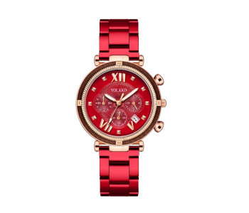 Starry Sky Analog Watch With Stainless Steel Strap For Women - Red in KSA