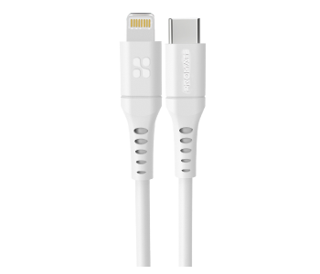 Promate 2 Meter 20Watts Fast Charging USB-C To Lightning Cable - White in UAE