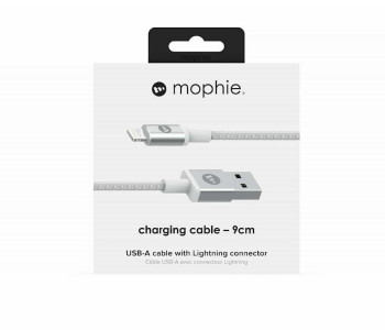 Mophie 9cm Charge And Sync Cable USB A To Lightning - White in UAE