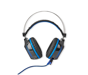 Express Delivery - Nedis GHST500BK 7.1 Virtual Surround Sound Over-Ear Gaming Headset - Black and Blue - ID 123031