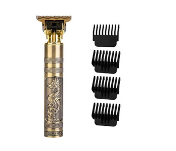 Express Delivery - T9 Stainless Steel Vintage Professional Trimmer for Men - Gold - ID 124715