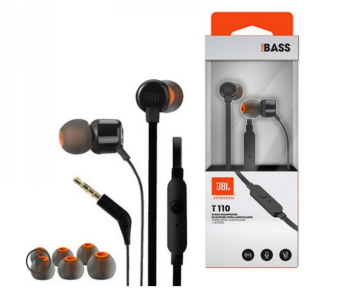 Express Delivery - JBL T110 Wired In Ear Headset - Black - ID 125164