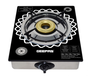 Geepas GK6892 Single Brass Burner Auto Piezo Ignition Gas Cooker - Black in UAE