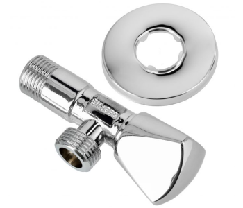 Geepas GSW61113 Chrome Plated Non-Ferritic Angle Valve Quality Solid Metal Construction - Silver in UAE