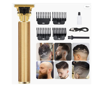 Galaxy Ocean Retro Rechargeable Cordless Hair Clipper For Men - Gold in KSA