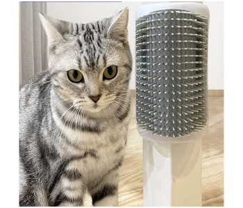 Express Delivery - GTC 22000947 Cat Corner Self Groomer with Catnip Wall Corner Massage Comb Corner Scratcher - Grey - ID 124359